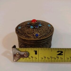 Decorative Trinket Box with Gem Accents